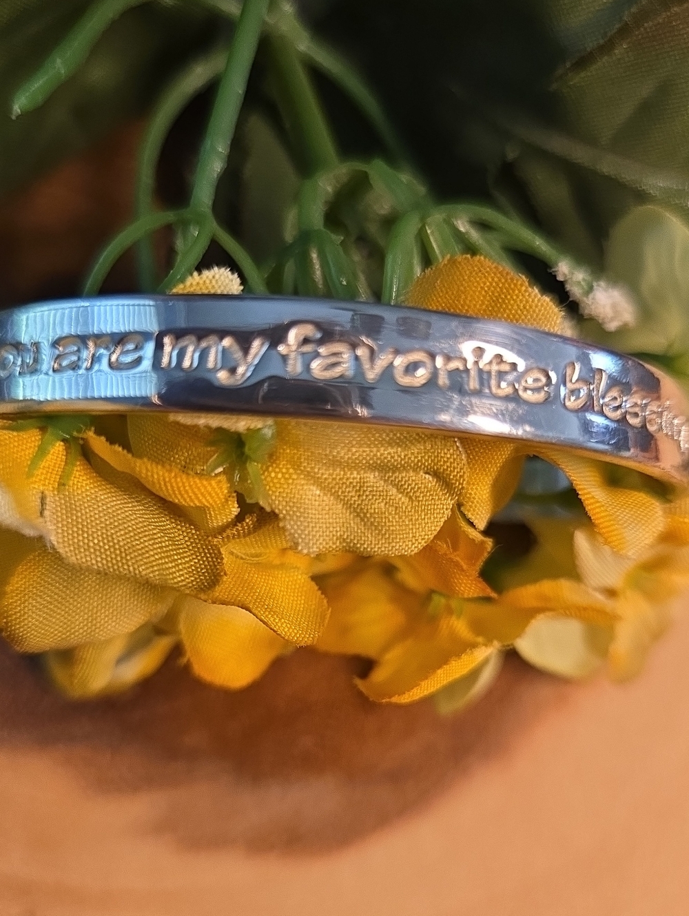 Engraved Silver Sentiment Bracelet